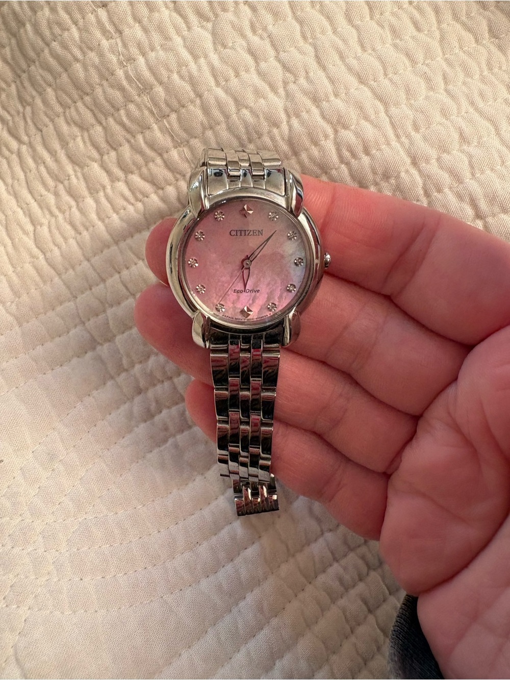 Citizen Silver Bracelet Watch with Pink Mother-of-Pearl Dial